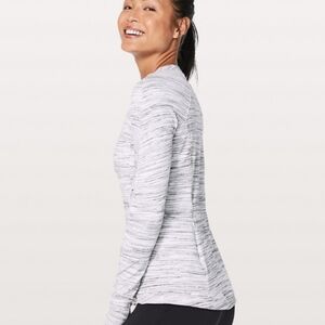 Lulu NWT Runderful Long Sleeve - White With Back Stripes - Size 8